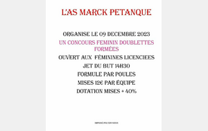 concours Féminines licenciées 9 décembre en doublettes
